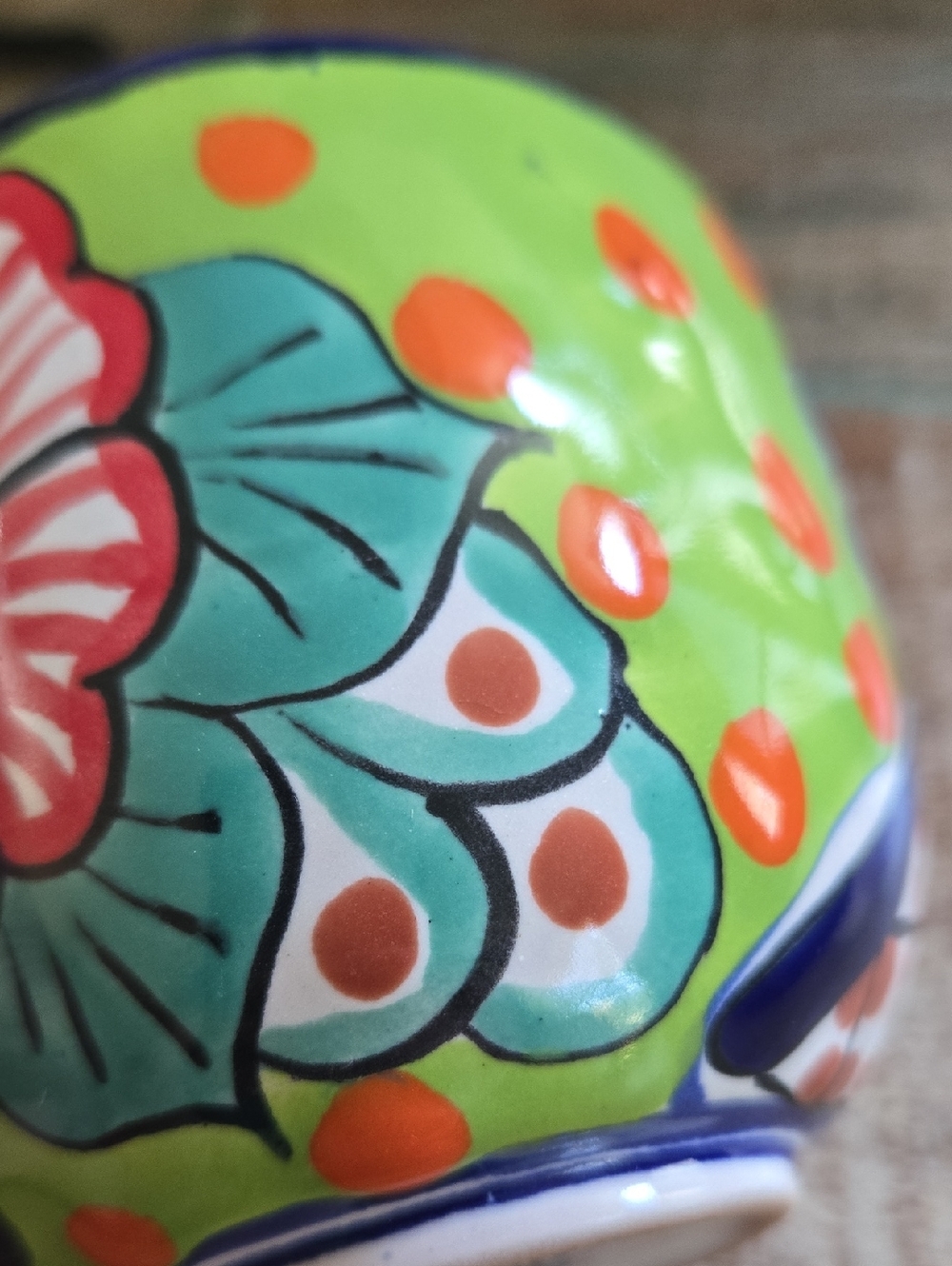 Authentic Talavera Mexico Hand Painted Ceramic Mug Lead-Free Colorful (BIN 010) - Picture 8 of 9